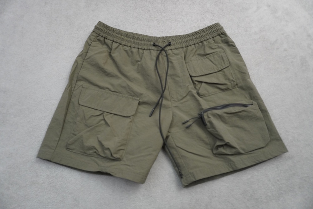 Richie Le Cargo Shorts Mens Medium Green Nylon Microfiber Elastic 30x6